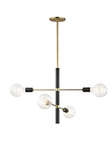 Lighting - Chandelier Astrid 4 Light Chandelier // Aged Brass & Black 