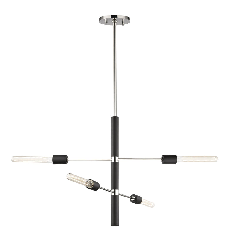 Lighting - Chandelier Astrid 4 Light Chandelier // Polished Nickel & Black 