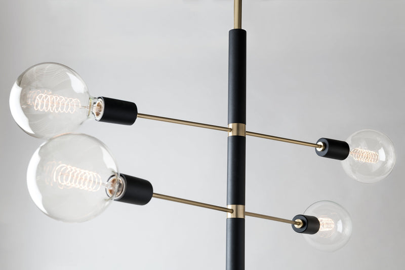 Lighting - Chandelier Astrid 8 Light Chandelier // Aged Brass & Black 