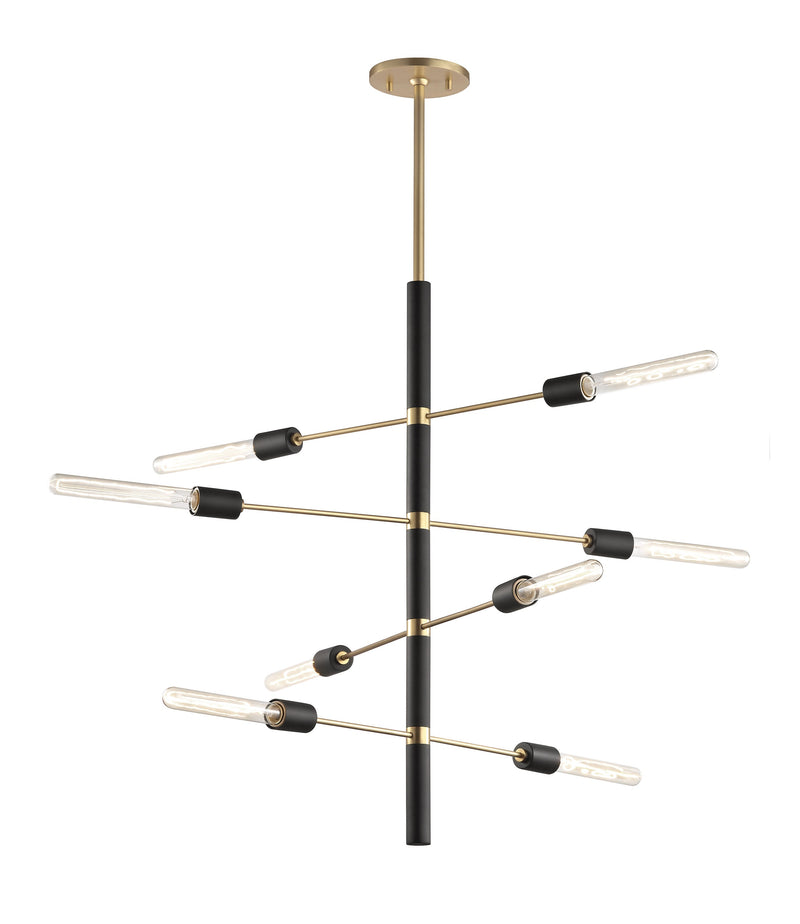 Lighting - Chandelier Astrid 8 Light Chandelier // Aged Brass & Black 