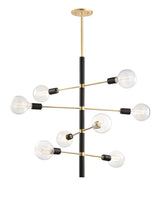 Lighting - Chandelier Astrid 8 Light Chandelier // Aged Brass & Black 