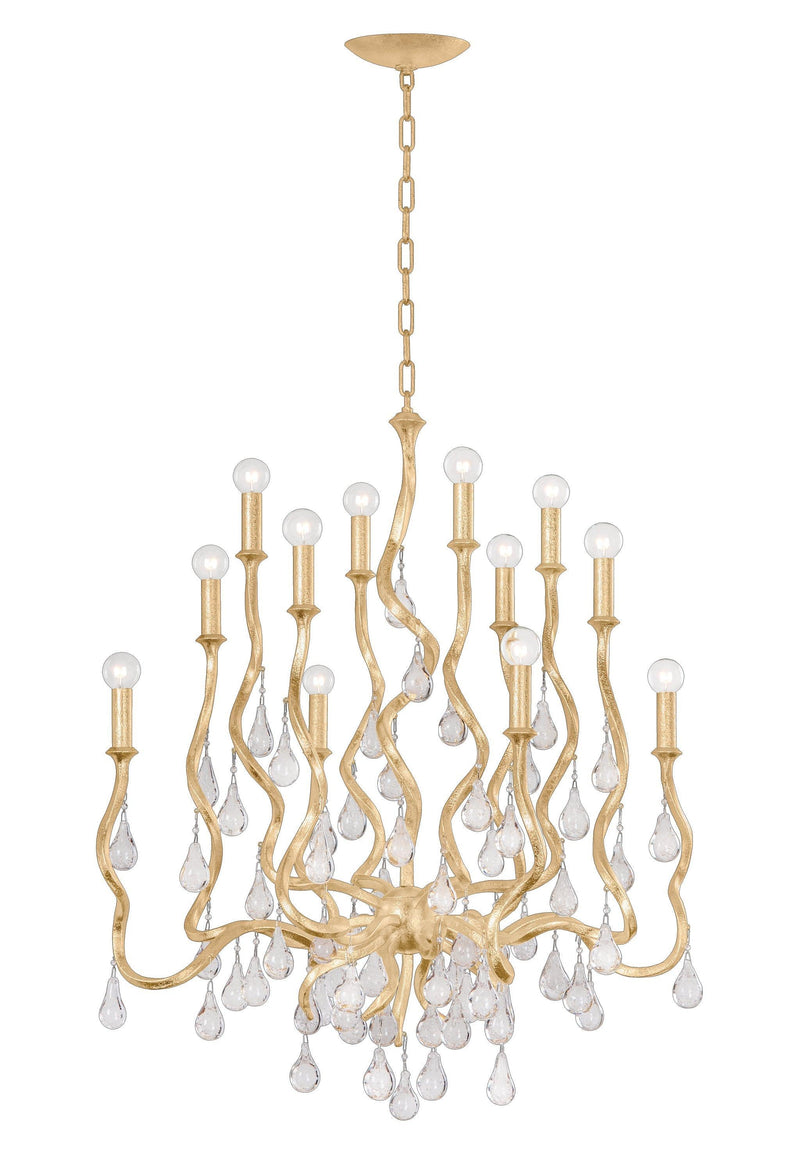 Lighting - Chandelier Aveline 12 Light Chandelier // Gold Leaf 