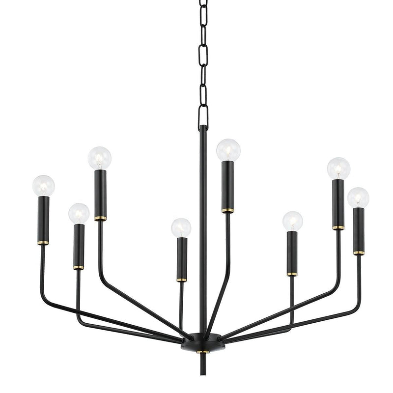 Lighting - Chandelier Bailey 8 Light Chandelier // Aged Brass & Soft Black 