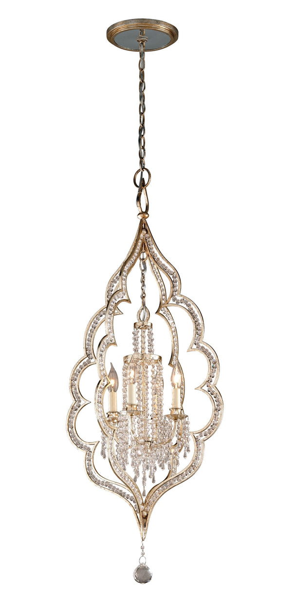 Lighting - Chandelier Bijoux 4 Light Pendant // Silver Leaf with Antique Mist 