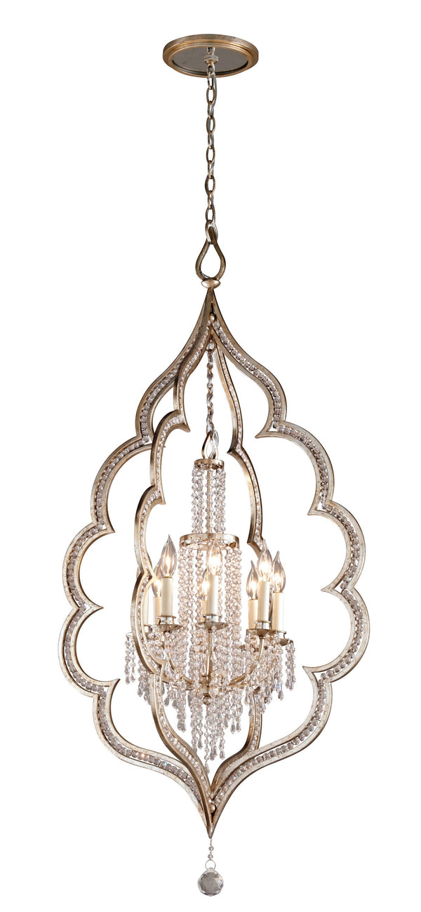 Lighting - Chandelier Bijoux 8 Light Pendant // Silver Leaf with Antique Mist 