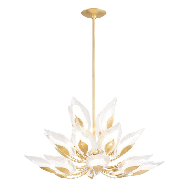 Lighting - Chandelier Blossom 20 Light Chandelier // Gold Leaf 