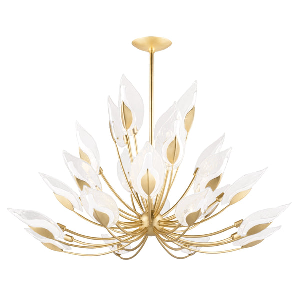 Lighting - Chandelier Blossom 28 Light Chandelier // Gold Leaf 