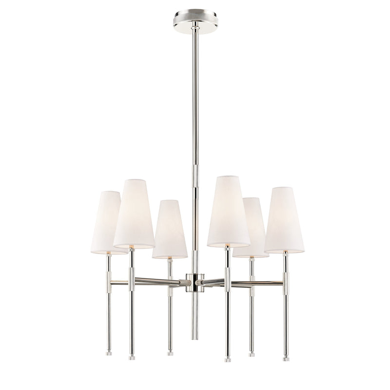 Lighting - Chandelier Bowery 6 Light Chandelier // Polished Nickel 