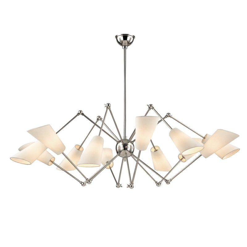 Lighting - Chandelier Buckingham 12 Light Chandelier // Polished Nickel 