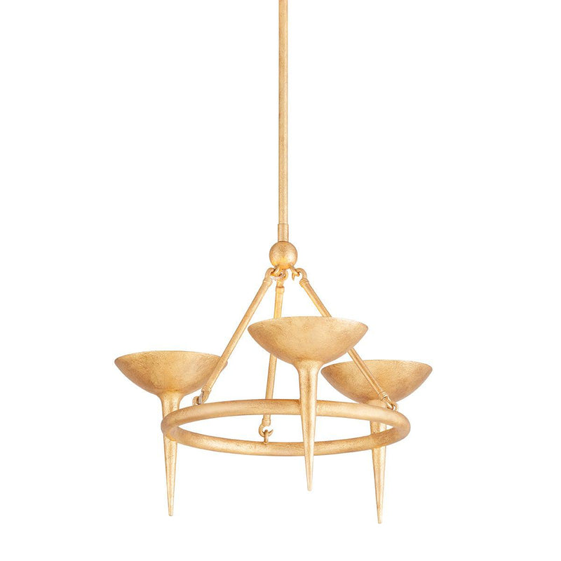 Lighting - Chandelier Cecilia 3 Light Chandelier // Vintage Gold Leaf 