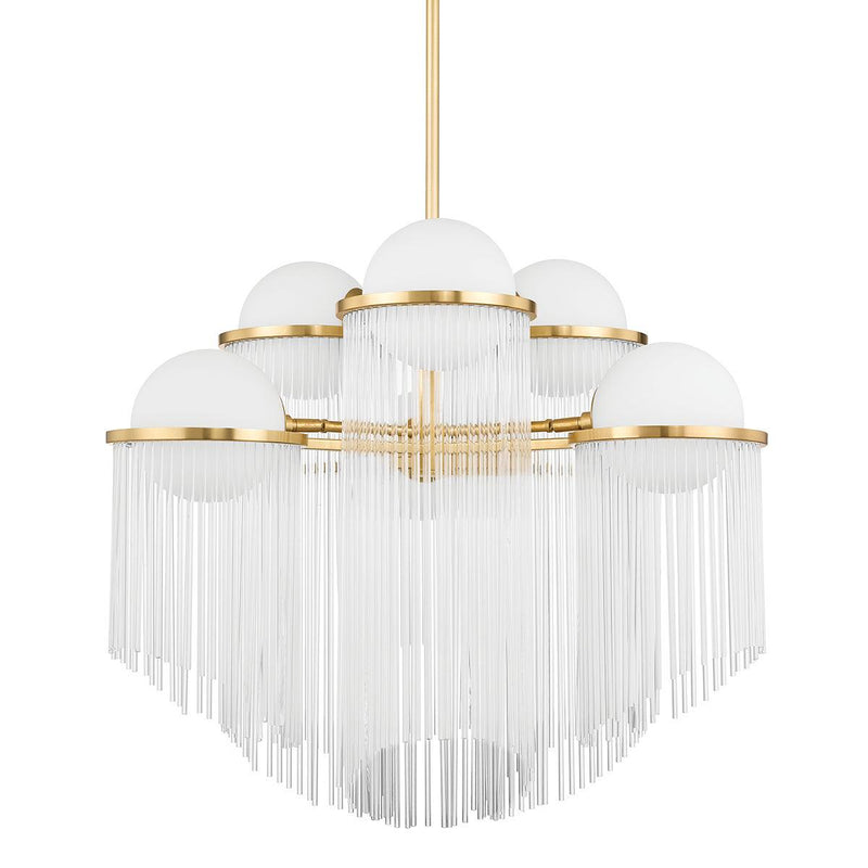 Lighting - Chandelier Celestial 6 Light Chandelier // Aged Brass 