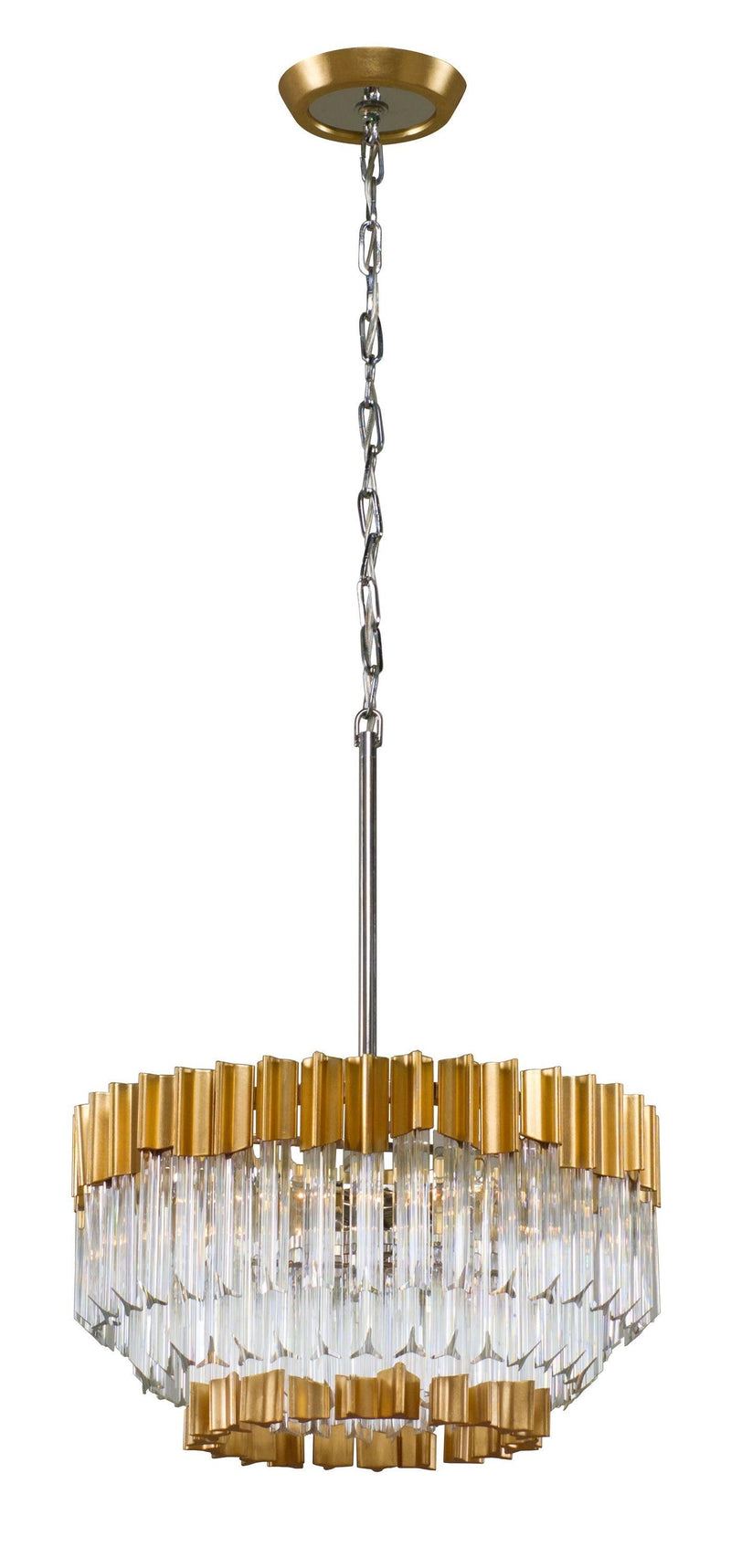 Lighting - Chandelier Charisma 5 Light Pendant // Gold Leaf W Polished Stainless // Small 