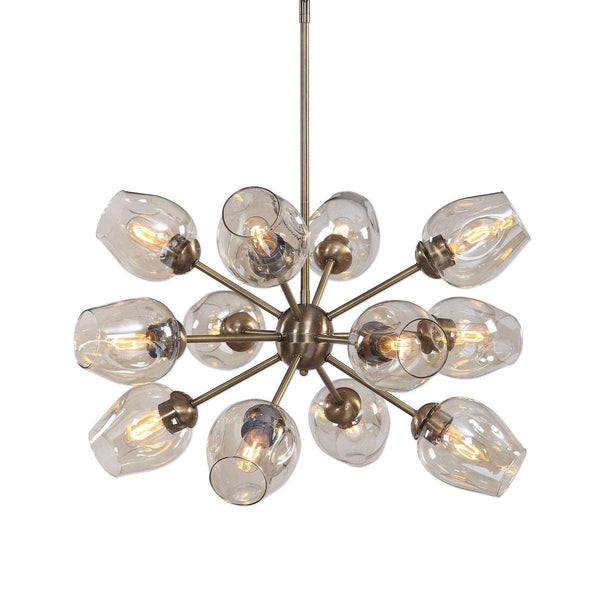  Chet 12 Light Sputnik Chandelier // Brushed Brass 