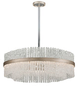 Lighting - Chandelier Chime 12 Light Pendant // Silver Leaf Polished Stainless 