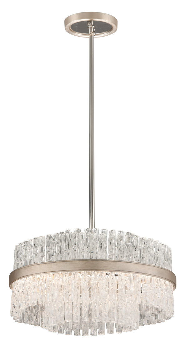 Lighting - Chandelier Chime 4 Light Pendant // Silver Leaf Polished Stainless 