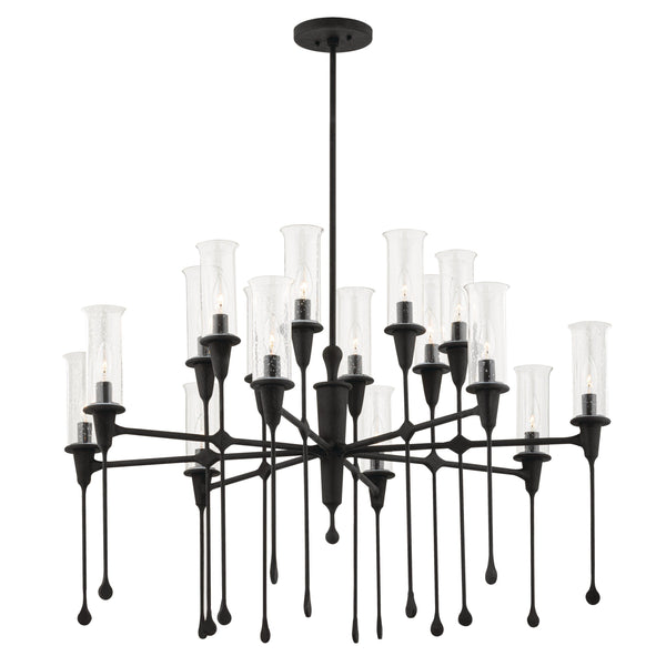 Lighting - Chandelier Chisel 16 Light Chandelier // Black Iron 