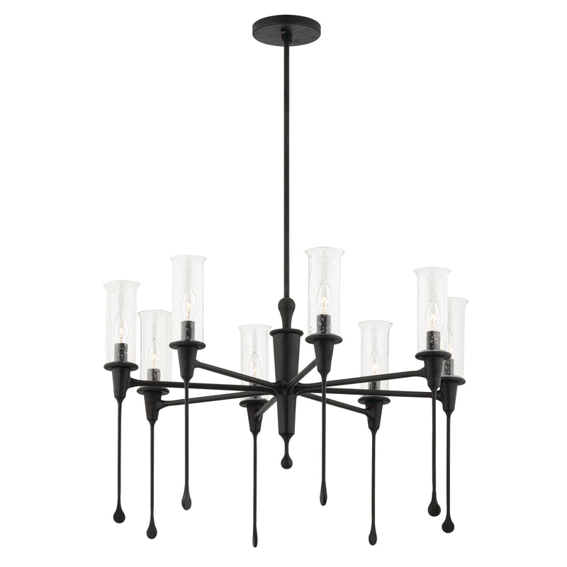 Lighting - Chandelier Chisel 8 Light Chandelier // Black Iron 