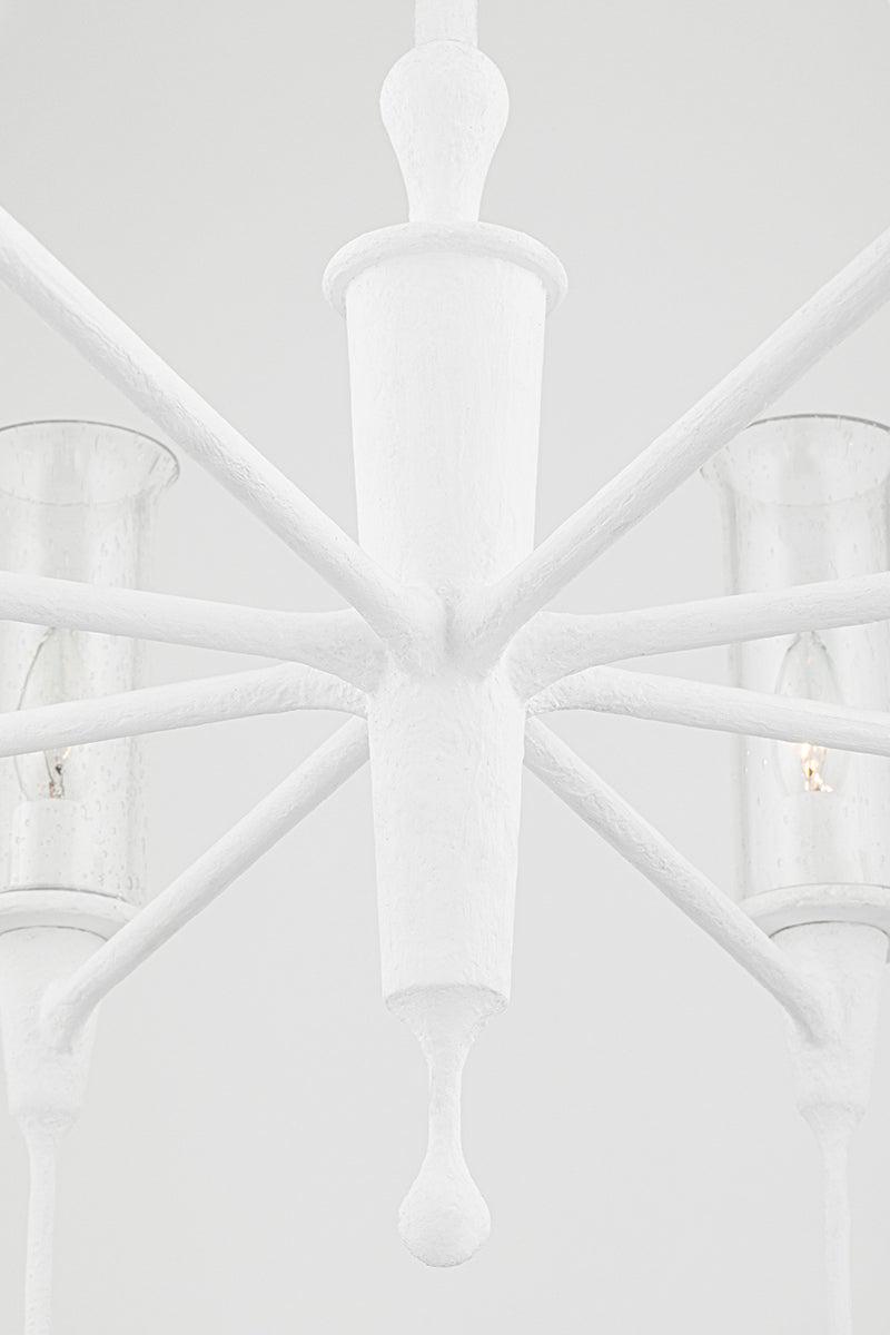 Lighting - Chandelier Chisel 8 Light Chandelier // White Plaster 