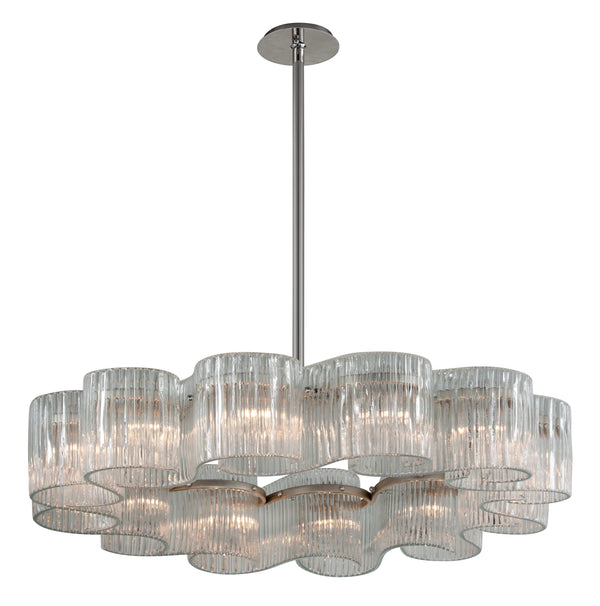 Lighting - Chandelier Circo 12 Light Pendant // Satin Silver Leaf 