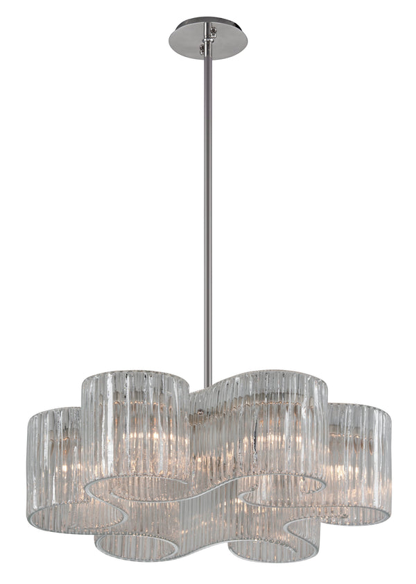 Lighting - Chandelier Circo 6 Light Pendant // Satin Silver Leaf 