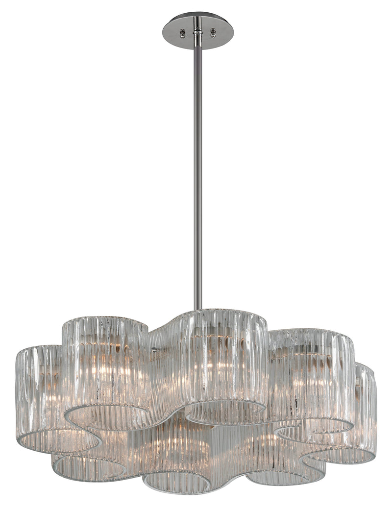 Lighting - Chandelier Circo 8 Light Pendant // Satin Silver Leaf // Small 