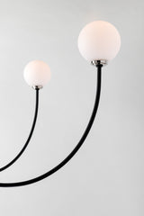 Lighting - Chandelier Coco 5 Light Chandelier // Polished Nickel & Black 