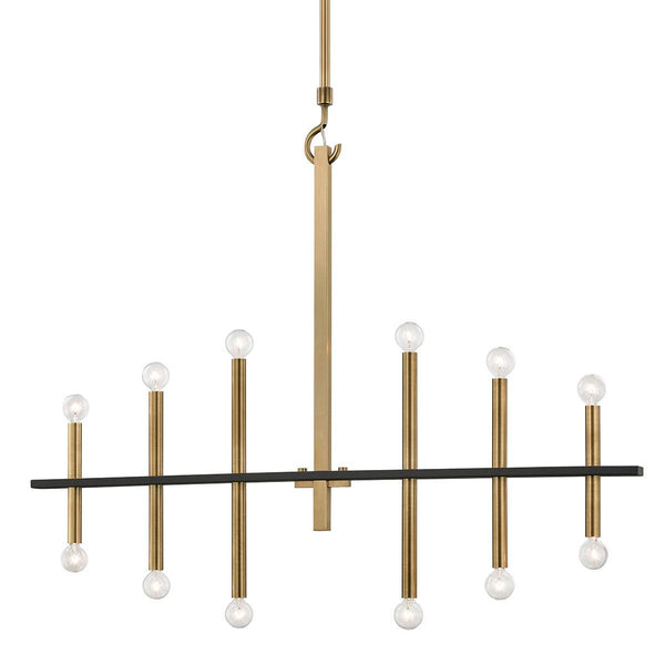 Lighting - Chandelier Colette 12 Light Chandelier // Aged Brass & Black 