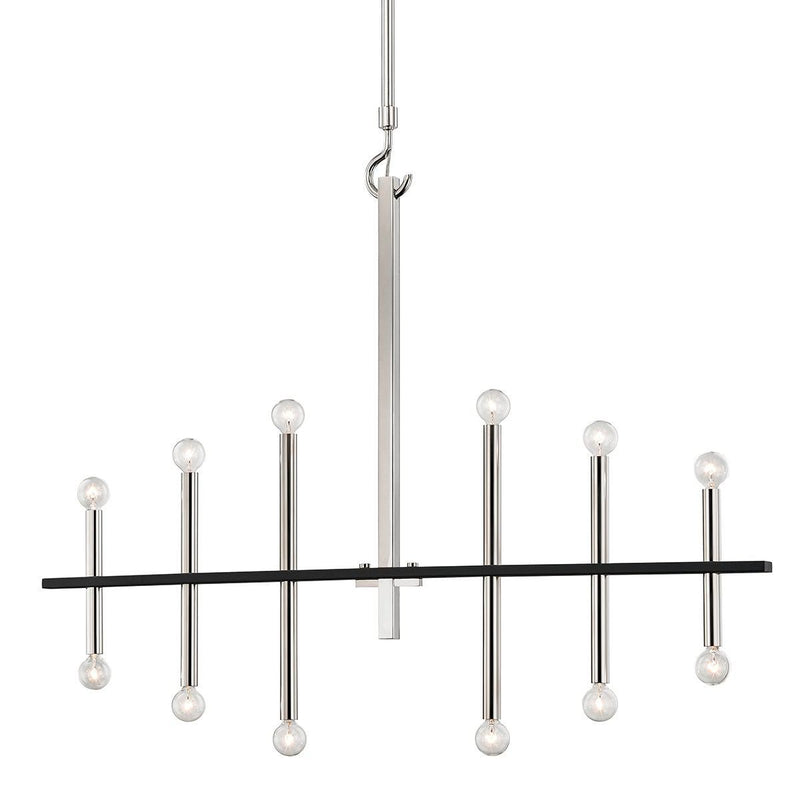 Lighting - Chandelier Colette 12 Light Chandelier // Polished Nickel & Black 