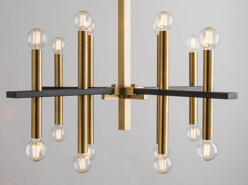 Lighting - Chandelier Colette 16 Light Chandelier // Aged Brass & Black 