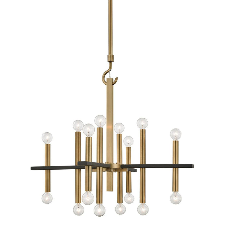 Lighting - Chandelier Colette 16 Light Chandelier // Aged Brass & Black 