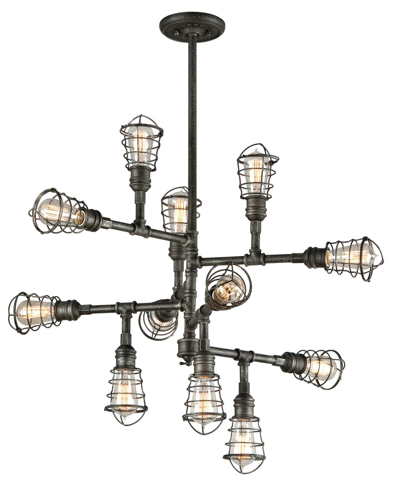 Lighting - Chandelier Conduit 12 Light Chandelier Large // Old Silver 