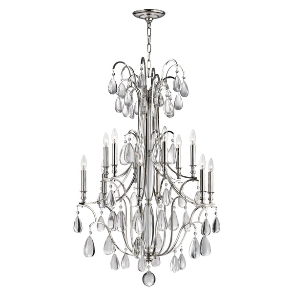 Lighting - Chandelier Crawford 12 Light Chandelier // Polished Nickel 