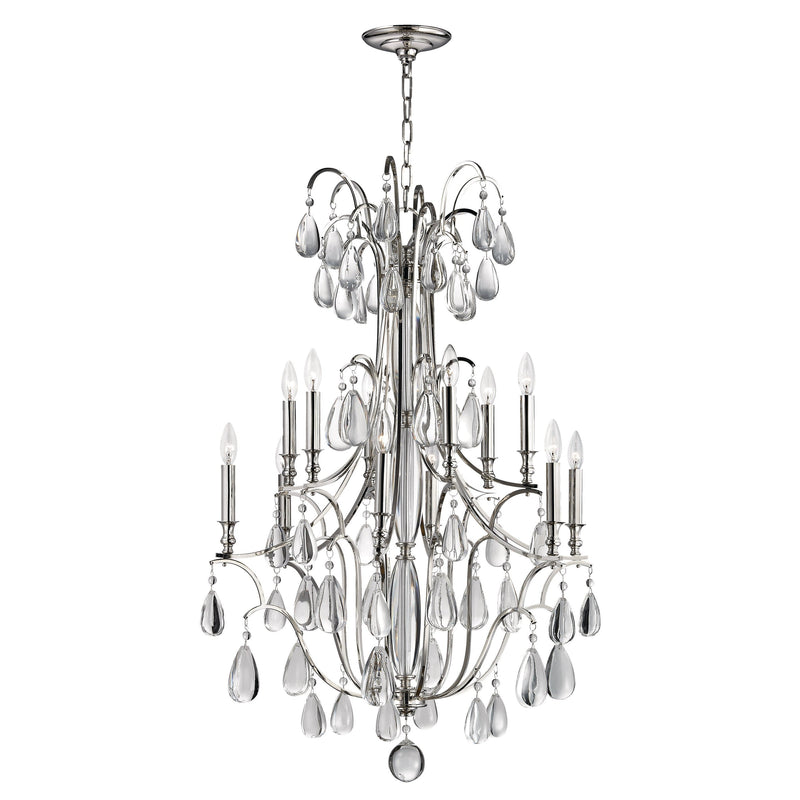 Lighting - Chandelier Crawford 12 Light Chandelier // Polished Nickel 