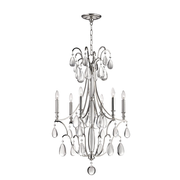 Lighting - Chandelier Crawford 6 Light Chandelier // Polished Nickel 