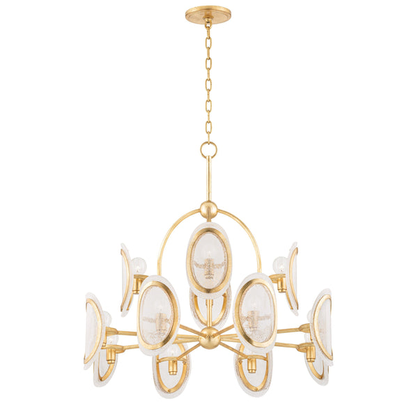 Lighting - Chandelier Danes 12 Light Chandelier // Vintage Gold Leaf 