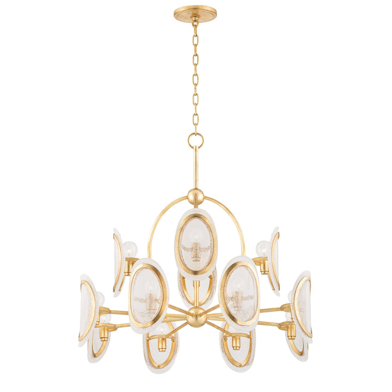 Lighting - Chandelier Danes 12 Light Chandelier // Vintage Gold Leaf 