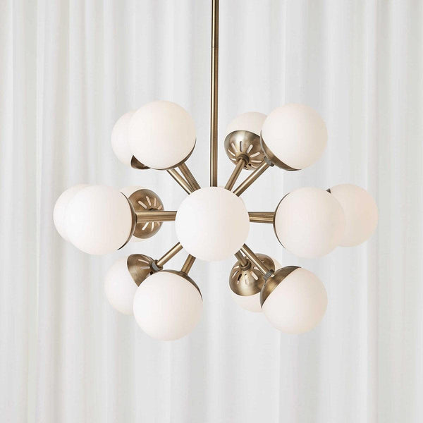  Droplet 16 Light Sputnik Chandelier // Brushed Brass 