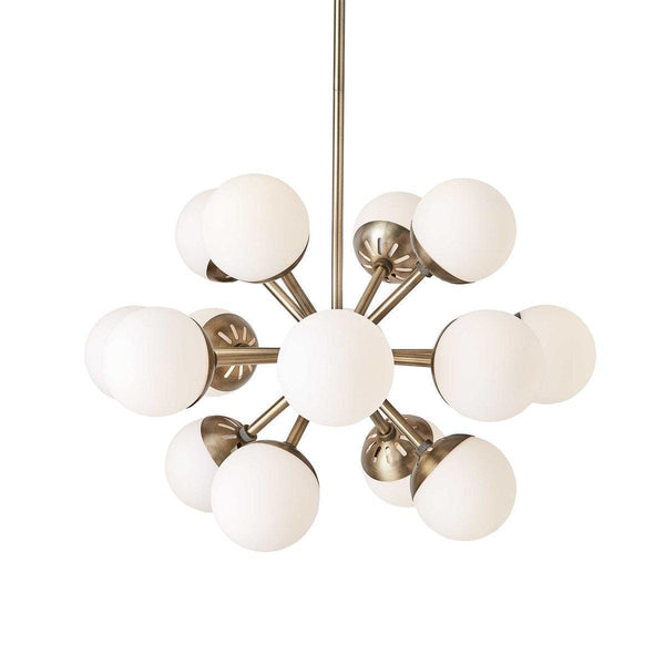  Droplet 16 Light Sputnik Chandelier // Brushed Brass 