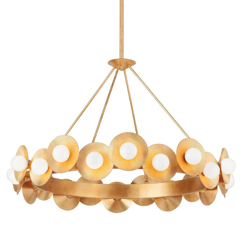 Lighting - Chandelier Emerald 22 Light Chandelier // Vintage Gold Leaf 