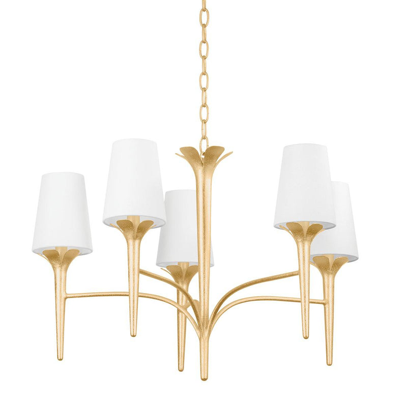 Lighting - Chandelier Emily 5 Light Chandelier // Gold Leaf 