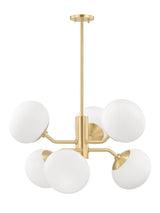 Lighting - Chandelier Estee 6 Light Chandelier // Aged Brass 