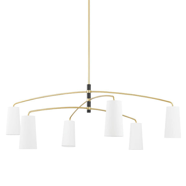 Lighting - Chandelier Evelyn 6 Light Chandelier // Aged Brass & Soft Black 