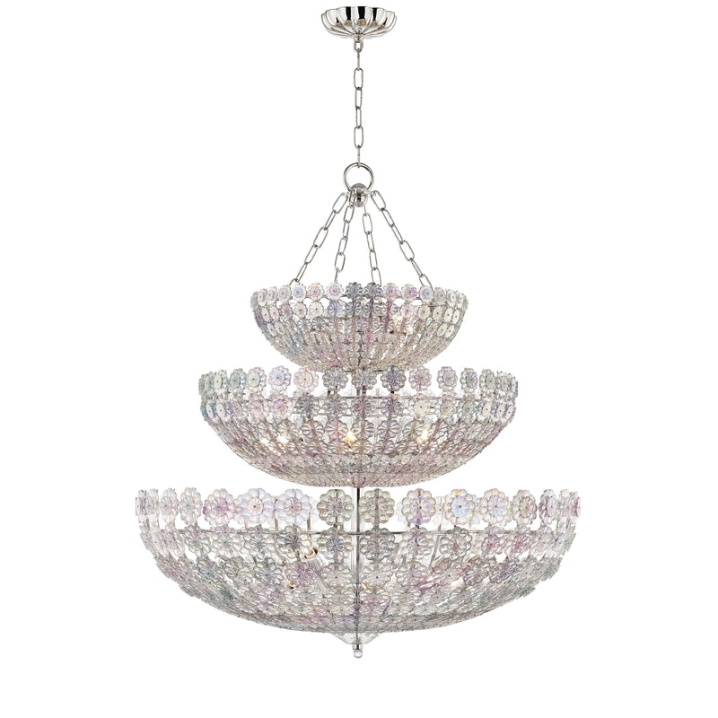 Lighting - Chandelier Floral Park 24 Light Chandelier // Polished Nickel 