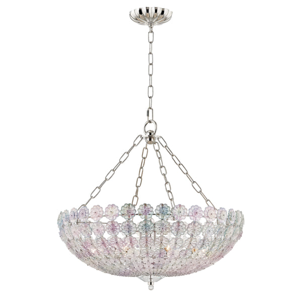 Lighting - Chandelier Floral Park 8 Light Chandelier // Polished Nickel 