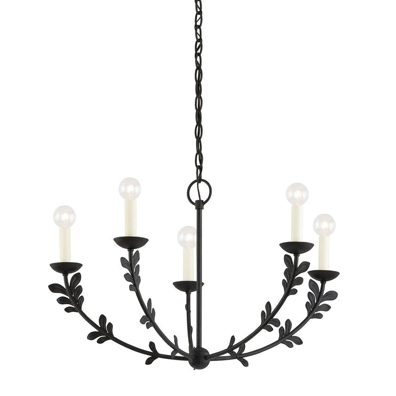 Lighting - Chandelier Florian 5 Light Small Chandelier // Black Iron 