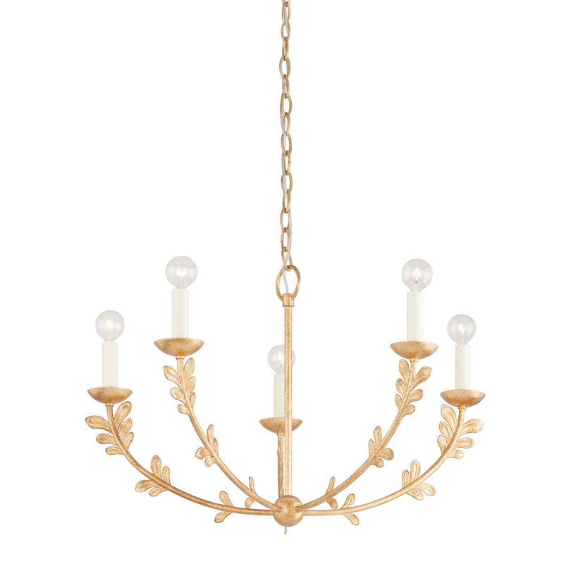 Lighting - Chandelier Florian 5 Light Small Chandelier // Vintage Gold Leaf 