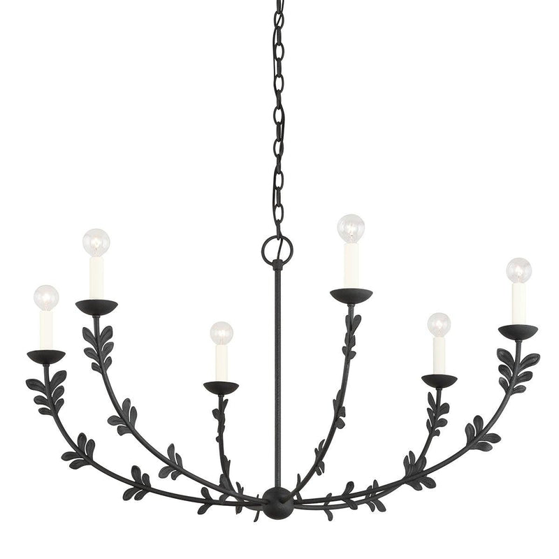 Lighting - Chandelier Florian 6 Light Large Chandelier // Black Iron 