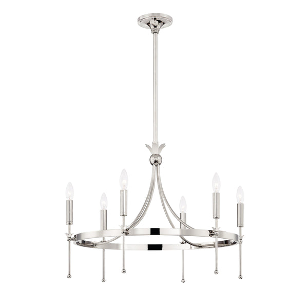 Lighting - Chandelier Gates 6 Light Chandelier // Polished Nickel 