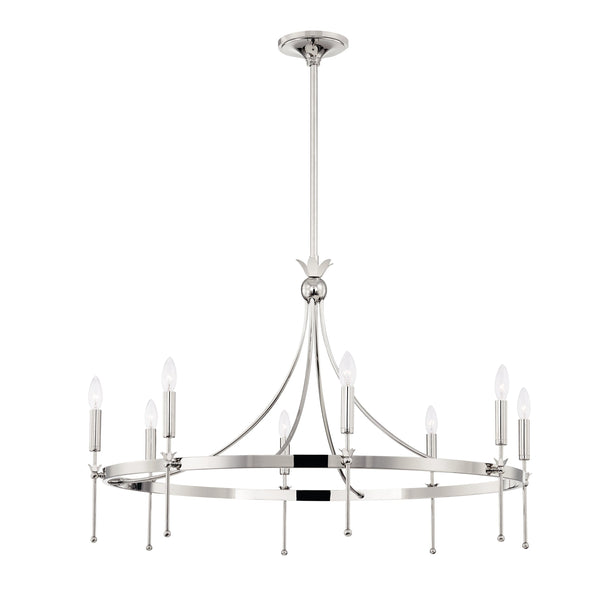 Lighting - Chandelier Gates 8 Light Chandelier // Polished Nickel 