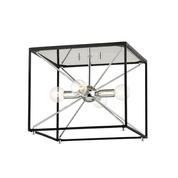 Lighting - Chandelier Glendale 4 Light Chandelier // Polished Nickel & Black 